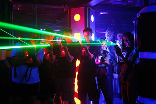 laser beams from people's laser tag guns